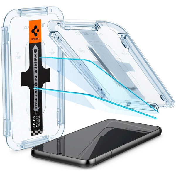 Spigen - GLAStR EZ Fit Screenprotector + Applicator 2-pack voor Samsung Galaxy S23 - Transparent