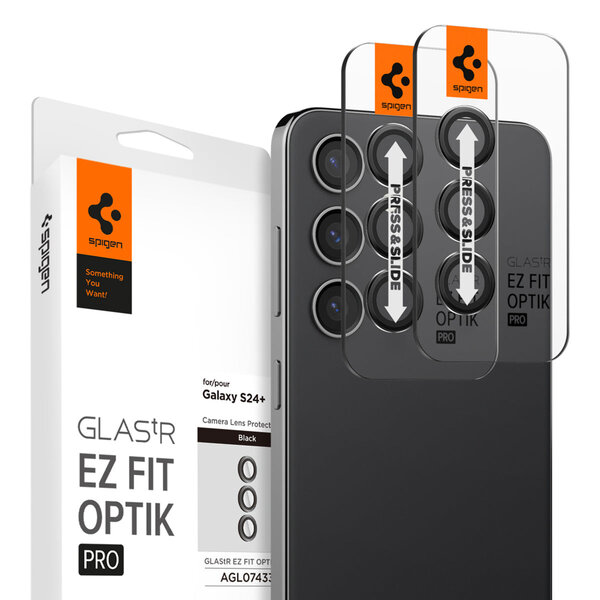 Spigen - GLAStR EZ Fit Optik Camera Protector 2 Pack for Samsung Galaxy S24 Plus - Black