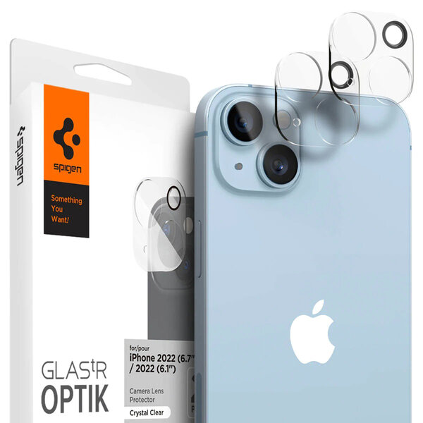 Spigen - GLAStR EZ Fit Optik Camera Protector 2 Pack voor Apple iPhone 14 / 14 Plus - Crystal Clear