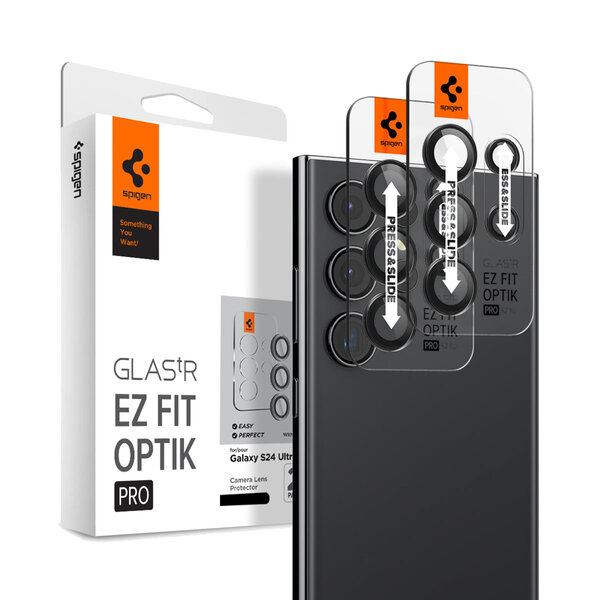 Spigen - GLAStR Camera Protector Glas 2 Pack voor Samsung Galaxy S24 Ultra - Black