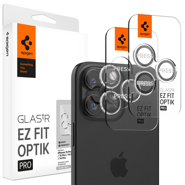 Spigen - Glas.tR EZFit Optik Lens Protector 2 pack voor Apple iPhone 15 Pro / 15 Pro Max - Transparent