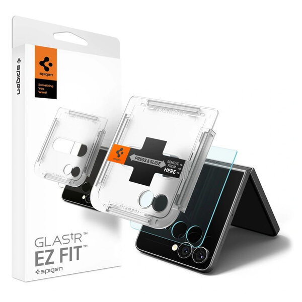 Spigen - EZ Fit Glas.tR met Applicator - 1 pack voor Samsung Galaxy Z Flip 7 - Transparent