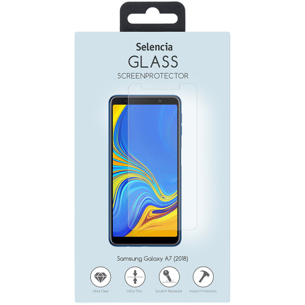 Selencia - Tempered Glass Screenprotector voor Samsung Galaxy A7 (2018) - Transparent