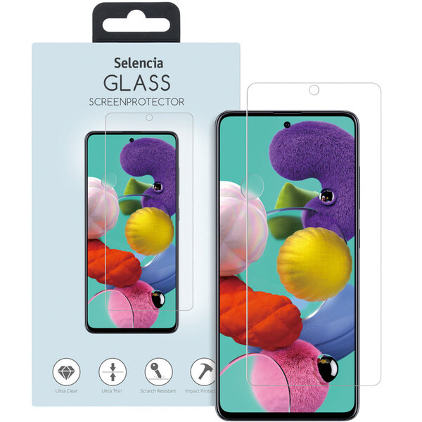 Selencia - Tempered Glass Screenprotector voor Samsung Galaxy A51 - Transparent