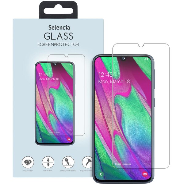 Selencia - Tempered Glass Screenprotector voor Samsung Galaxy A40 - Transparent