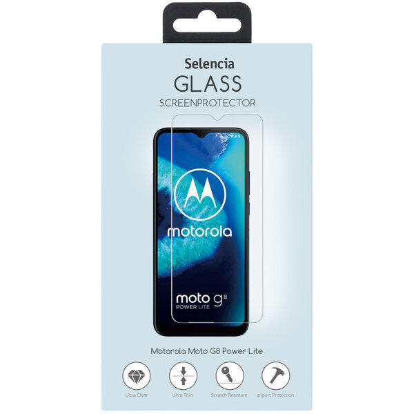 Selencia - Tempered Glass Screenprotector voor Motorola Moto G8 Power Lite - Transparent