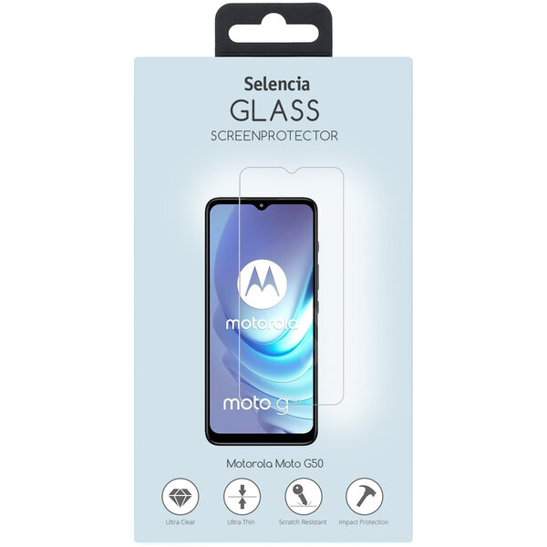 Selencia - Tempered Glass Screenprotector voor Motorola Moto G50 - Transparent