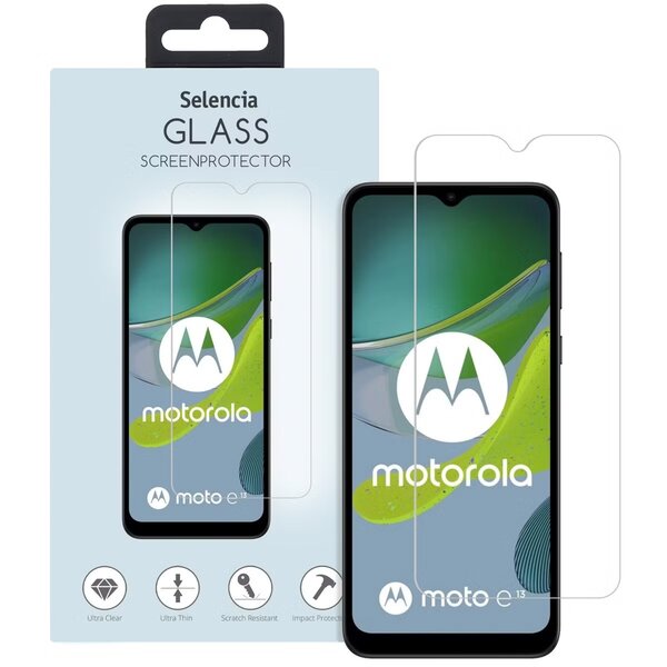 Selencia - Tempered Glass Screenprotector voor Motorola Moto E13 - Transparent