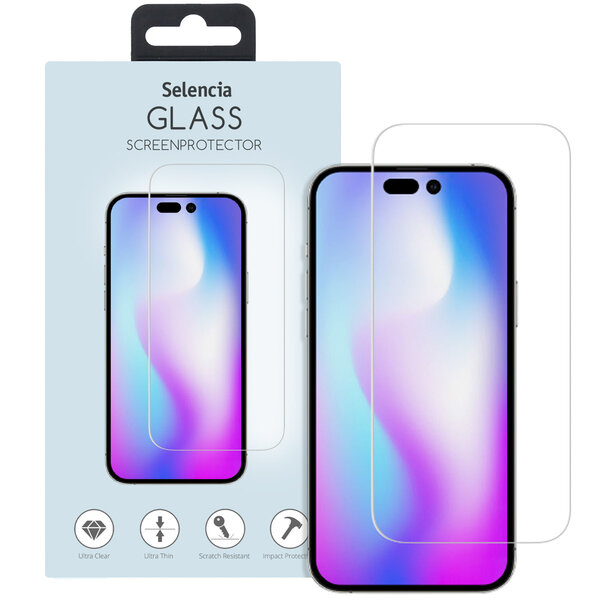 Selencia - Tempered Glass Screenprotector voor Apple iPhone 14 Pro - Transparent