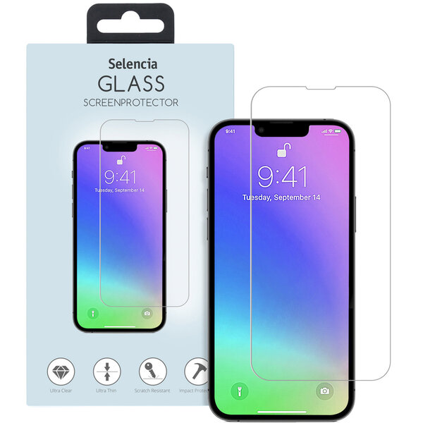 Selencia - Tempered Glass Screenprotector voor Apple iPhone 13 Mini - Transparent