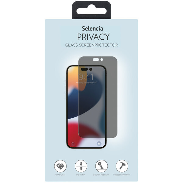Selencia - Tempered Glass Privacy Screenprotector voor Apple iPhone 14 Pro Max - Transparent
