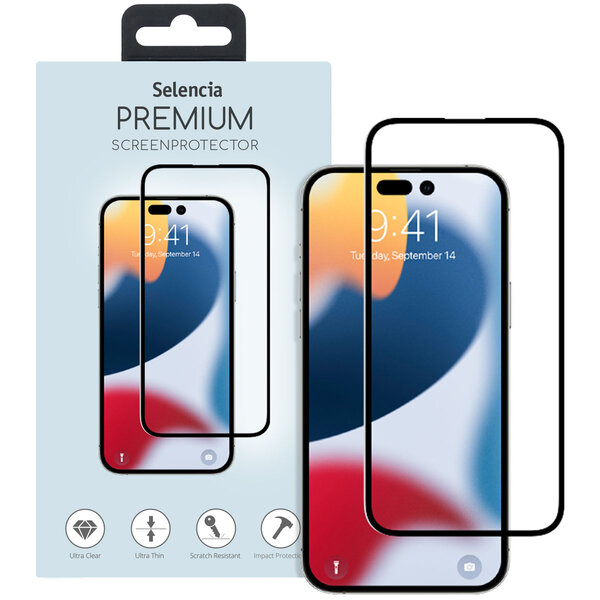 Selencia - Tempered Glass Premium Screenprotector voor Apple iPhone 14 Pro Max - Transparent