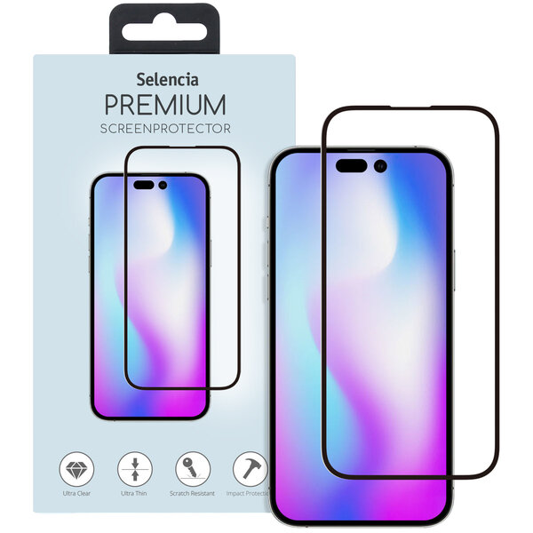 Selencia - Tempered Glass Premium Screenprotector voor Apple iPhone 14 Pro - Transparent