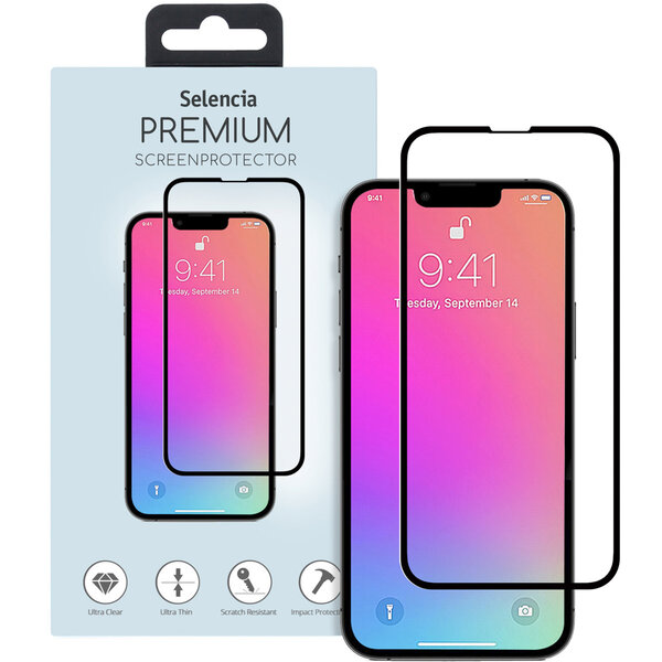 Selencia - Tempered Glass Premium Screenprotector voor Apple iPhone 13 / 13 Pro / 14 / 16e - Transparent