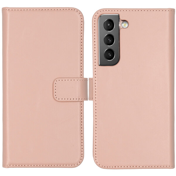 Selencia - Genuine Leather Case for Samsung Galaxy S22 - Pink