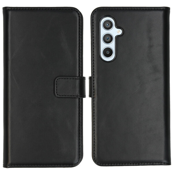 Selencia - Genuine Leather Bookcase voor Samsung Galaxy A54 (5G) - Black