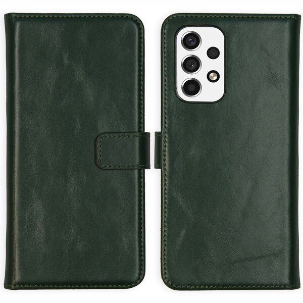 Selencia - Genuine Leather Case for Samsung Galaxy A53 - Green