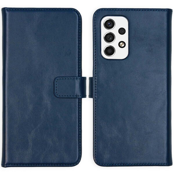 Selencia - Genuine Leather Bookcase voor Samsung Galaxy A53 - Blue