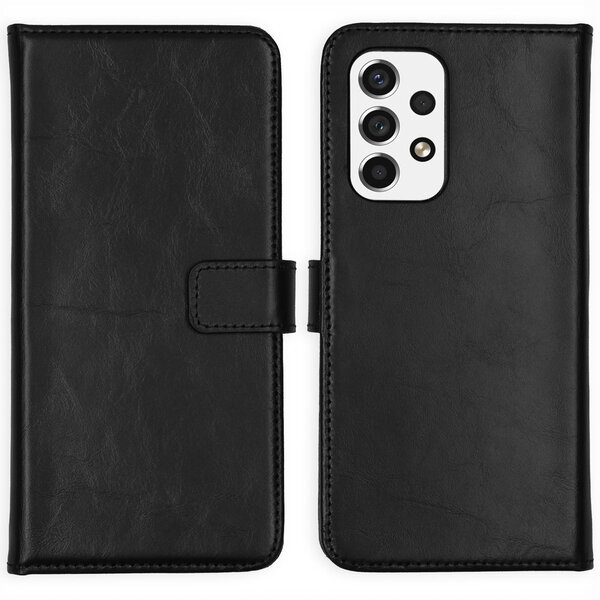 Selencia - Genuine Leather Bookcase voor Samsung Galaxy A53 - Black