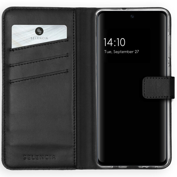 Selencia - Genuine Leather Bookcase voor Samsung Galaxy A51 - Black