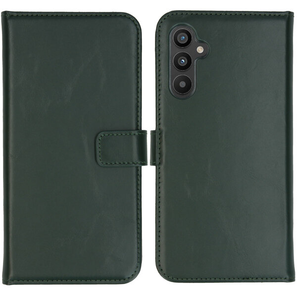 Selencia - Genuine Leather Bookcase voor Samsung Galaxy A34 (5G) - Green