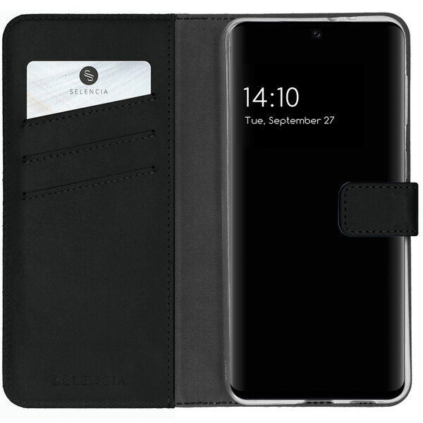 Selencia - Genuine Leather Bookcase voor Samsung Galaxy A32 (4G) - Black