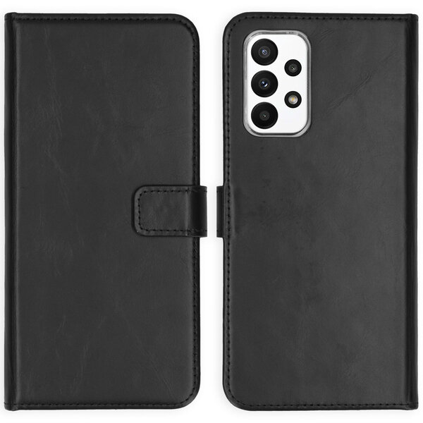 Selencia - Genuine Leather Bookcase voor Samsung Galaxy A23 (5G) - Black
