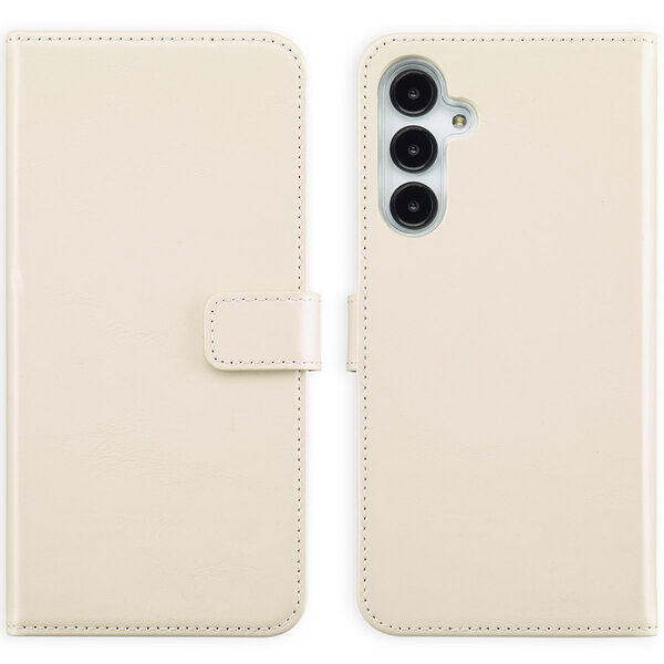 Selencia - Genuine Leather Bookcase voor Samsung Galaxy A16 - Greige