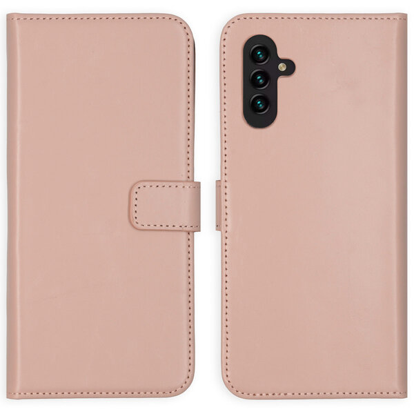 Selencia - Genuine Leather Bookcase voor Samsung Galaxy A13 (5G) / A04s - Dusty Pink
