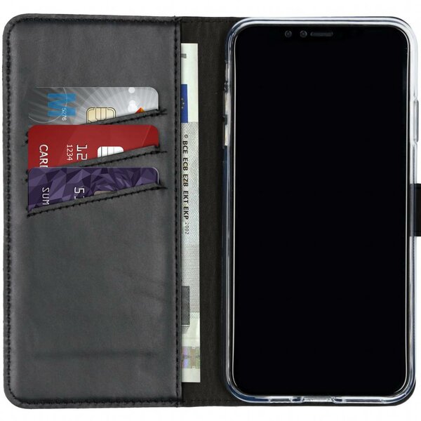 Selencia - Genuine Leather Bookcase voor Apple iPhone Xs Max - Black