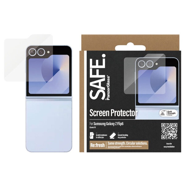 SAFE by PanzerGlass - Ultra-Wide Fit Screenprotector voor Samsung Galaxy Z Flip 6 - Transparent
