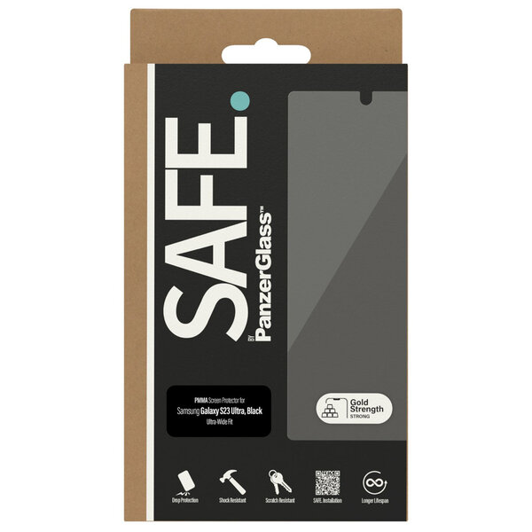 SAFE by PanzerGlass - Ultra-Wide Fit Screenprotector voor Samsung Galaxy S23 Ultra - Transparent
