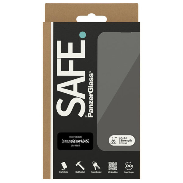 SAFE by PanzerGlass - Ultra-Wide Fit Screenprotector voor Samsung Galaxy A34 (5G) - Transparent
