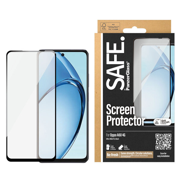 SAFE by PanzerGlass - Ultra-Wide Fit Screenprotector voor OPPO A60 (4G) - Transparent