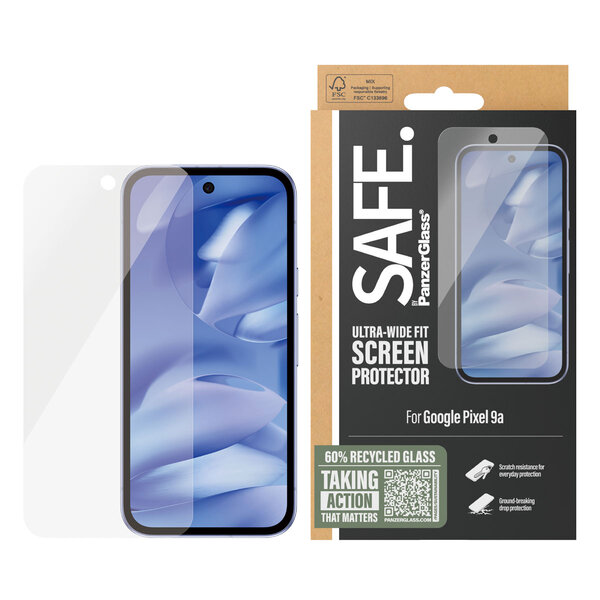 SAFE by PanzerGlass - Ultra-Wide Fit Screenprotector voor Google Pixel 9a - Transparent