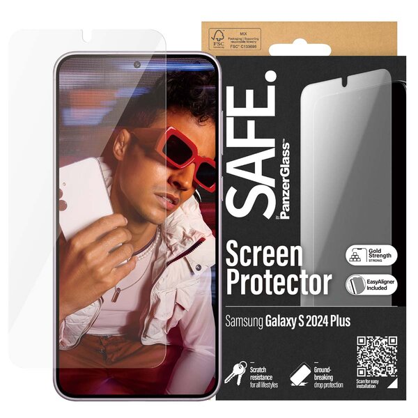 SAFE by PanzerGlass - Ultra-Wide Fit Screenprotector Refresh incl. applicator voor Samsung Galaxy S24 Plus - Transparent