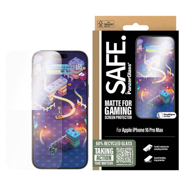 SAFE by PanzerGlass - Gaming Screenprotector Ultra Wide Fit met applicator voor Apple iPhone 16 Pro Max - Transparent