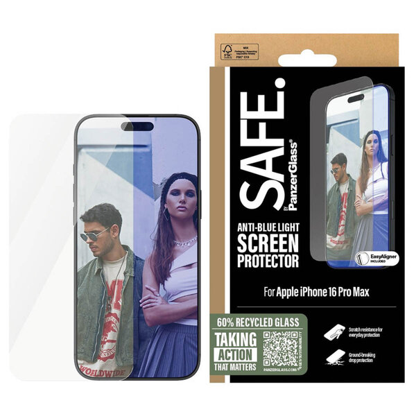 SAFE by PanzerGlass - EyeScreenprotector Ultra Wide Fit met applicator voor Apple iPhone 16 Pro Max - Transparent