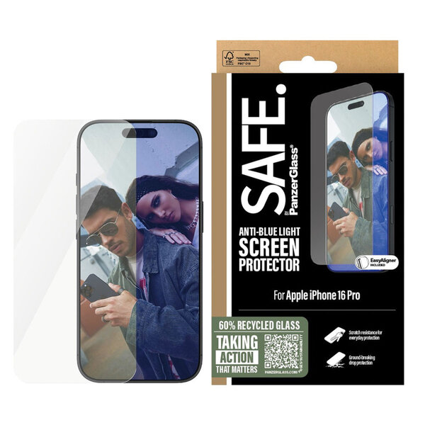 SAFE by PanzerGlass - EyeScreenprotector Ultra Wide Fit met applicator voor Apple iPhone 16 Pro - Transparent