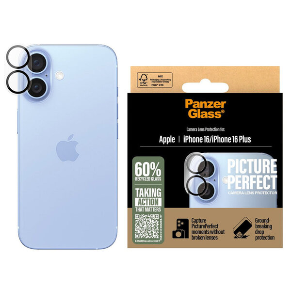 PanzerGlass - PicturePerfect Camera Lens Protector voor Apple iPhone 16 / 16 Plus - Transparent