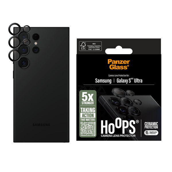 PanzerGlass - Hoops Ceramic Lens Protector voor Samsung Galaxy S25 Ultra - Transparent