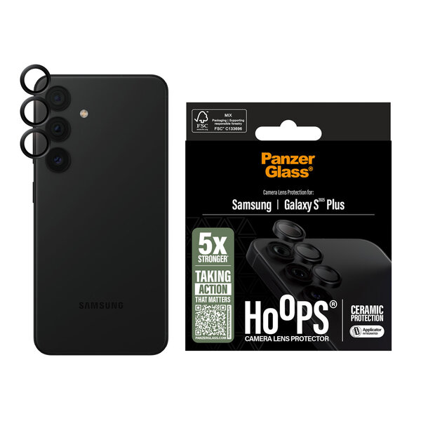 PanzerGlass - Hoops Ceramic Lens Protector voor Samsung Galaxy S25 Plus - Transparent