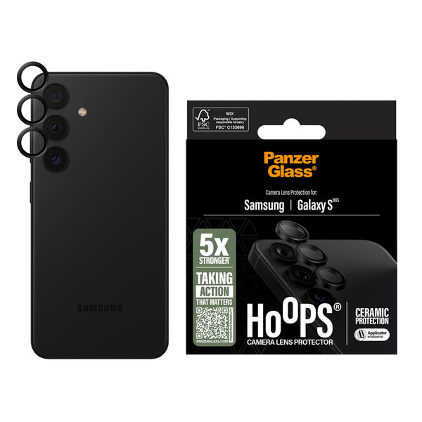 PanzerGlass - Hoops Ceramic Lens Protector voor Samsung Galaxy S25 - Transparent