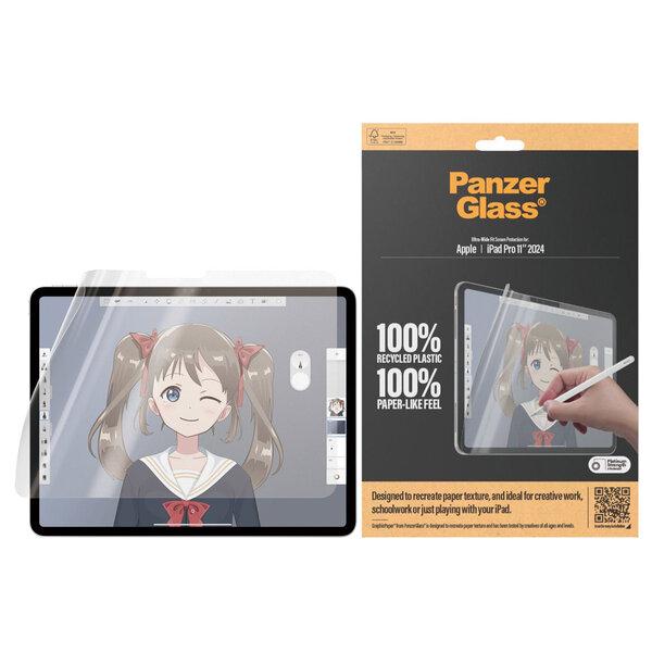 PanzerGlass - GraphicPaper Ultra-Wide Fit Screenprotector voor Apple iPad Pro 11 (2024) M4 - Transparent