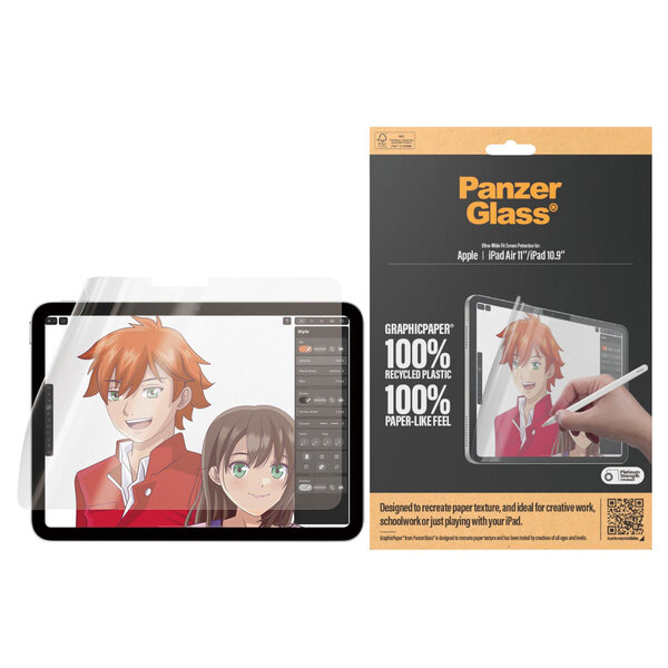 PanzerGlass - GraphicPaper Ultra-Wide Fit Screenprotector voor Apple iPad Air 11 inch (2025) M3 / (2024) M2 / iPad 11 (2025) A16 / iPad 10 (2022) - Transparent