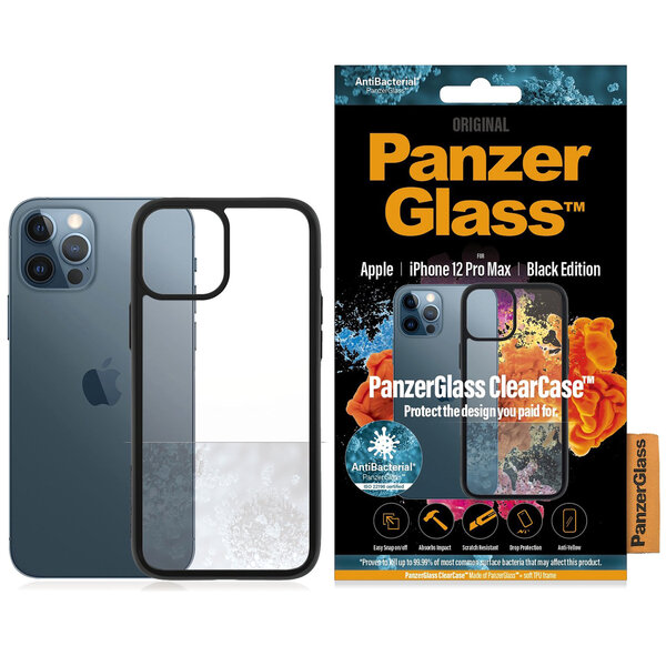 PanzerGlass - ClearCase AntiBacterial voor Apple iPhone 12 Pro Max - Black