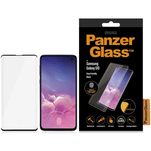 PanzerGlass - Case Friendly Biometric Screenprotector voor Samsung Galaxy S10 - Transparent