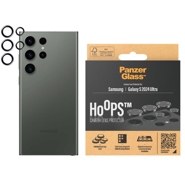 PanzerGlass - Camera Protector Hoops Optic Rings for Samsung Galaxy S24 Ultra - Black