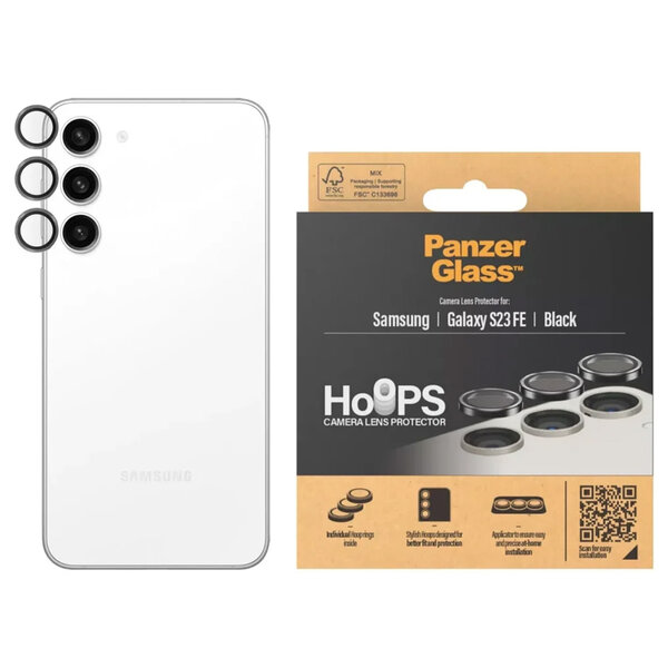 PanzerGlass - Camera Protector Hoops Optic Rings voor Samsung Galaxy S23 FE - Transparent