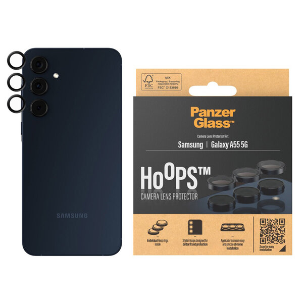 PanzerGlass - Camera Protector Hoops Optic Rings voor Samsung Galaxy A55 - Black